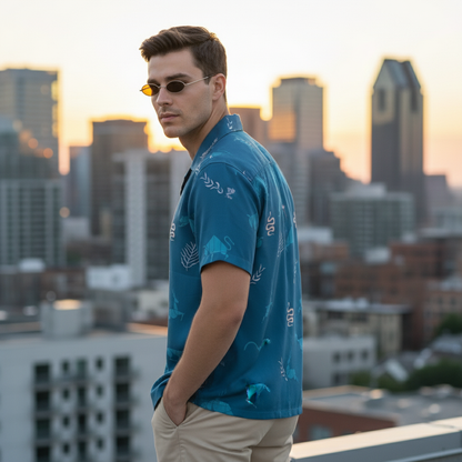 KRM Men’s Trendy Printed Resort Shirt – Lightweight & Comfortable