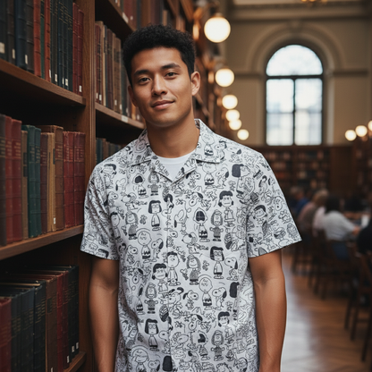 KRM Men’s Doodle Print Shirt – Premium Casual Wear