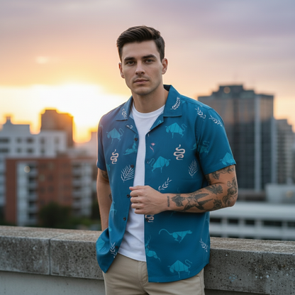 KRM Men’s Trendy Printed Resort Shirt – Lightweight & Comfortable