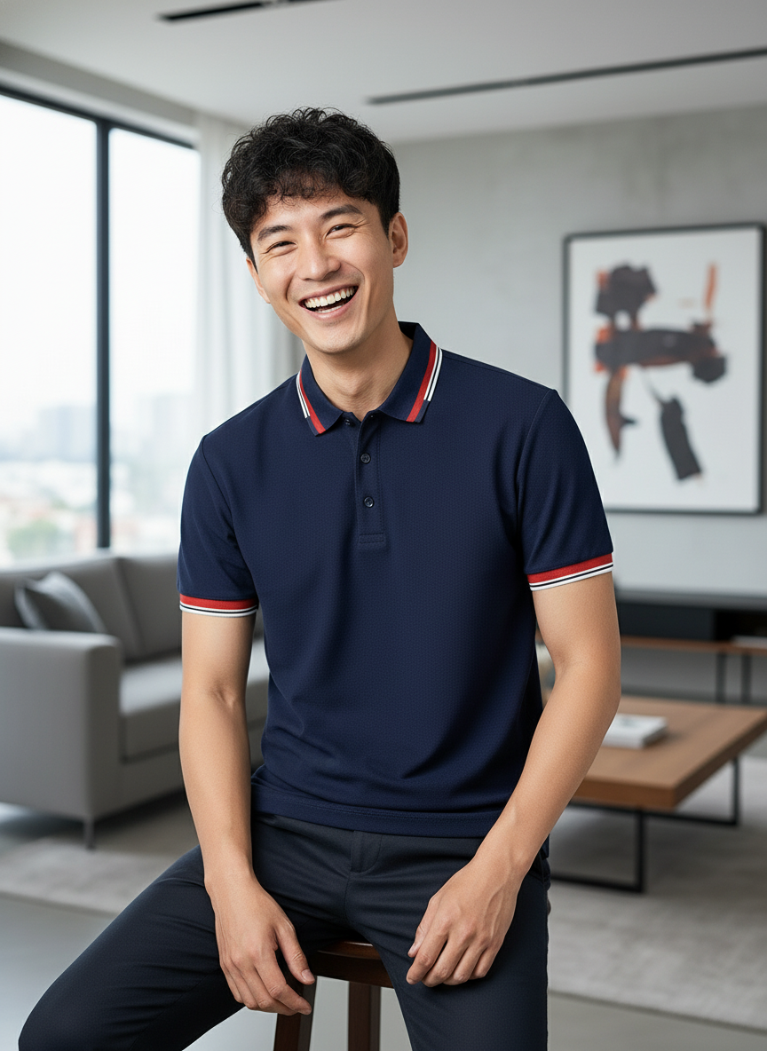 KRM Men’s Premium Polo T-Shirt – Soft Polycotton Casual Wear