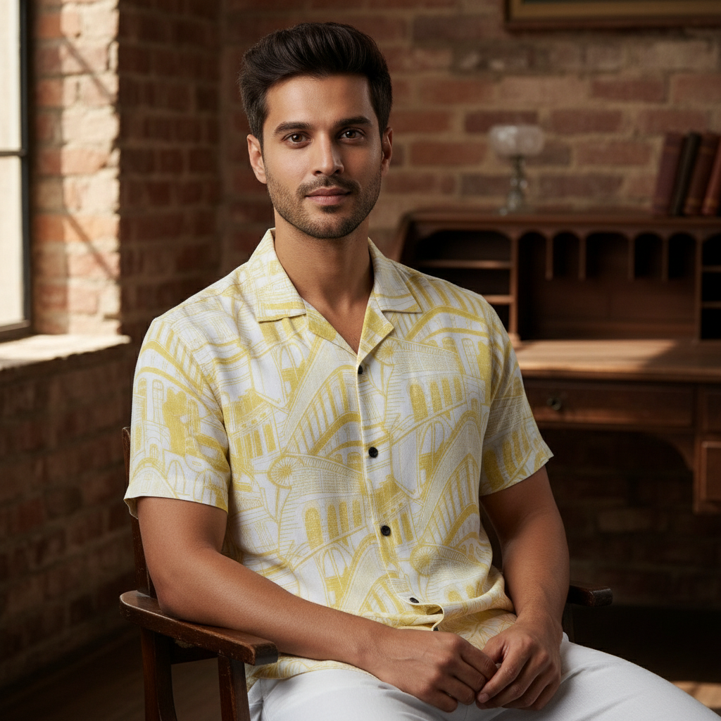 KRM Men’s Premium Rayon Printed Shirt – Soft & Summer Ready