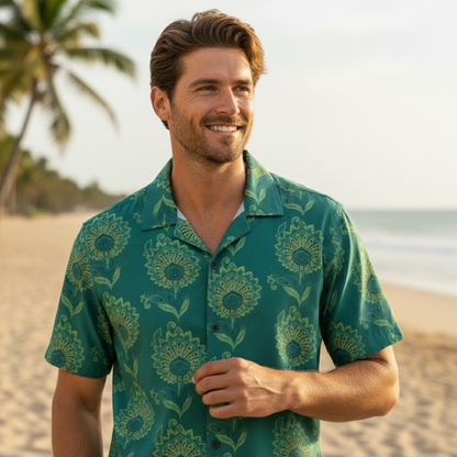 KRM Men’s Beachwear Floral Shirt – Lightweight & Stylish