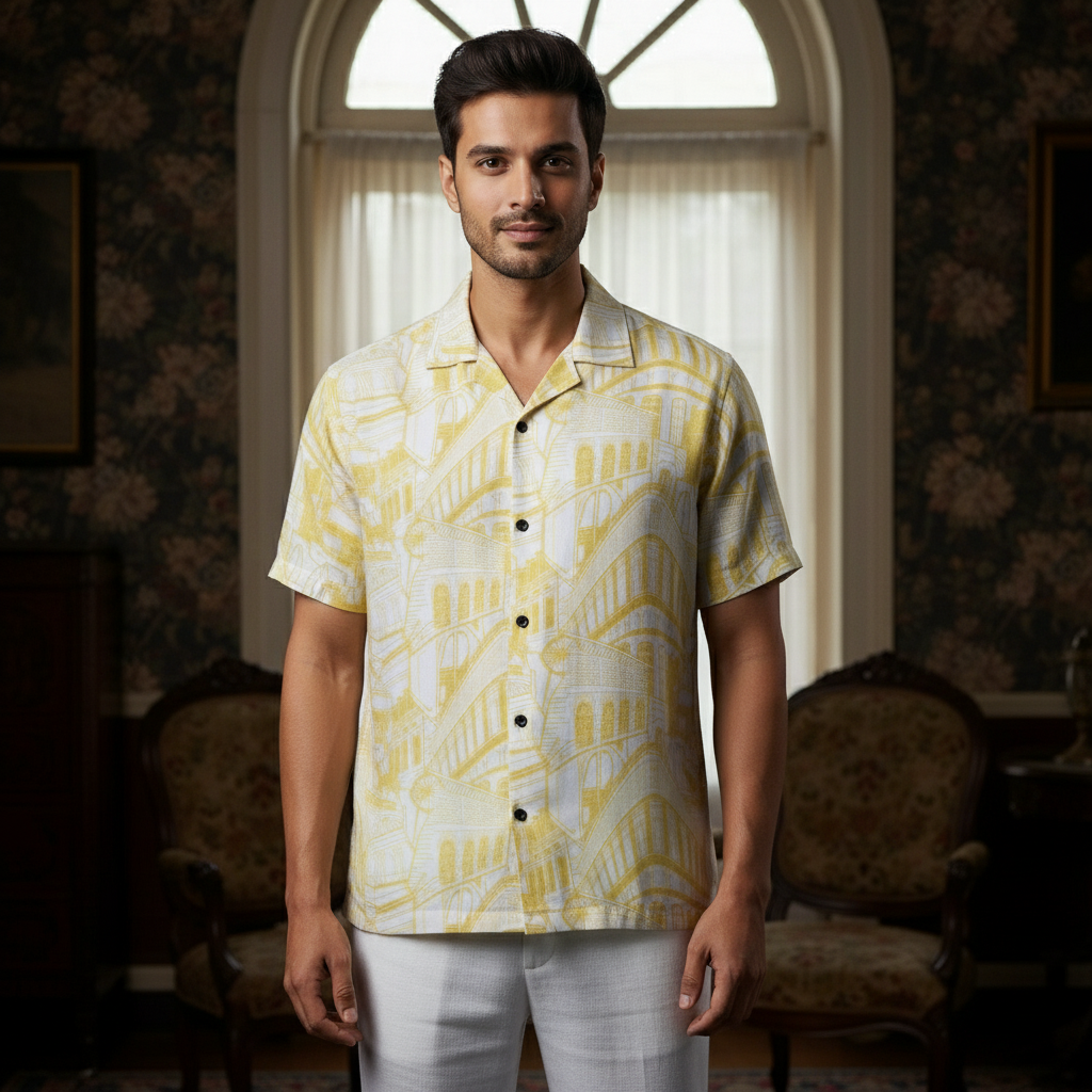 KRM Men’s Premium Rayon Printed Shirt – Soft & Summer Ready