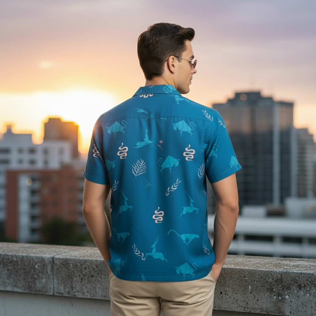 KRM Men’s Trendy Printed Resort Shirt – Lightweight & Comfortable