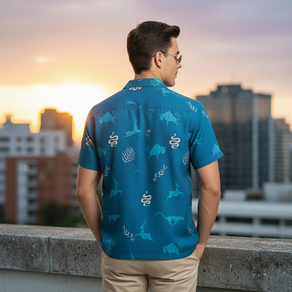 KRM Men’s Trendy Printed Resort Shirt – Lightweight & Comfortable