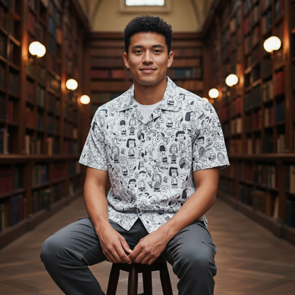 KRM Men’s Doodle Print Shirt – Premium Casual Wear