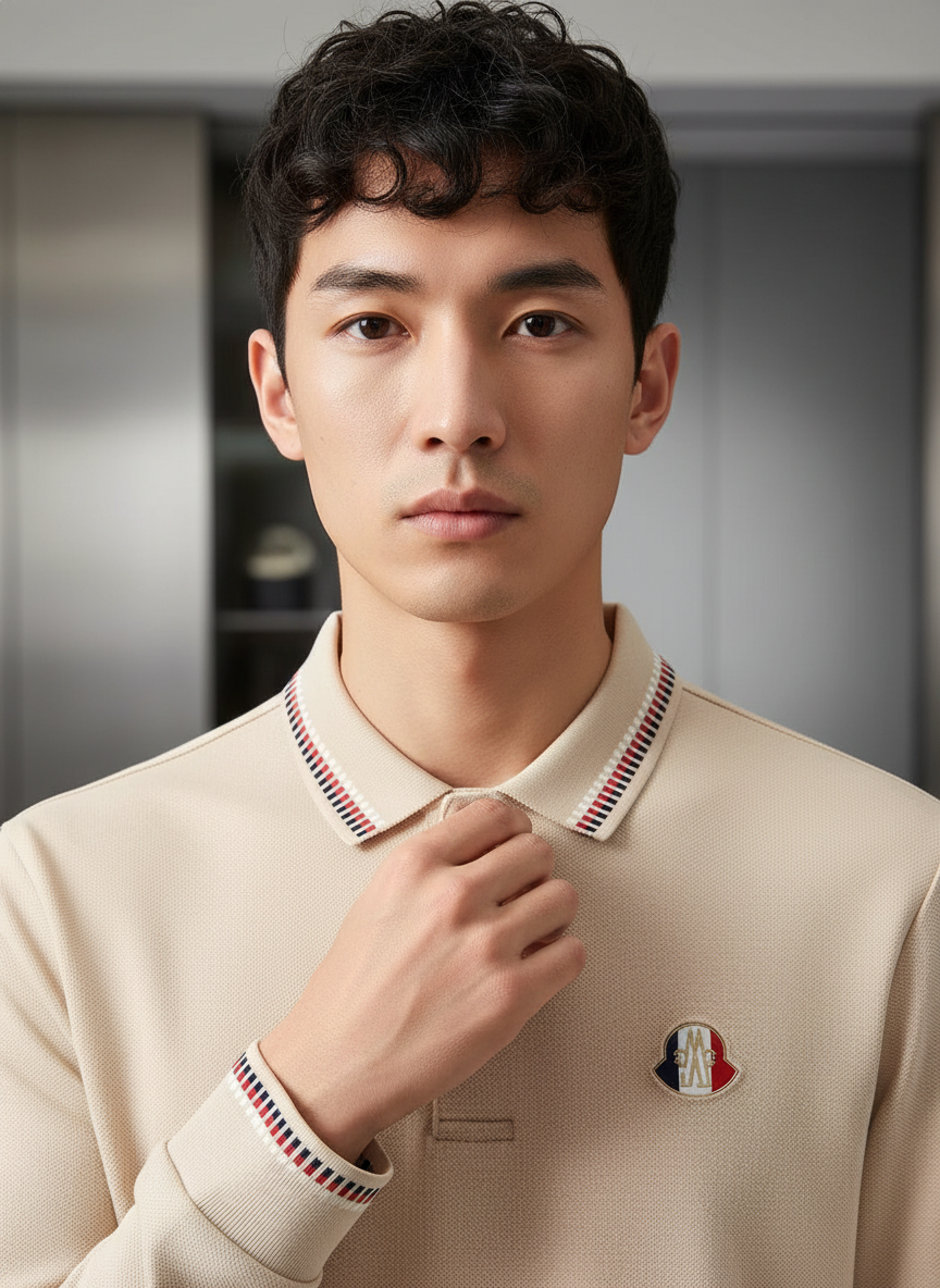 KRM Men’s Long Sleeve Polo T-Shirt – Premium Cotton Casual Wear